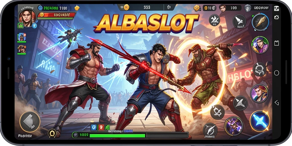 Tampilan gameplay Fighting yang intens dan seru di ALBASLOT.