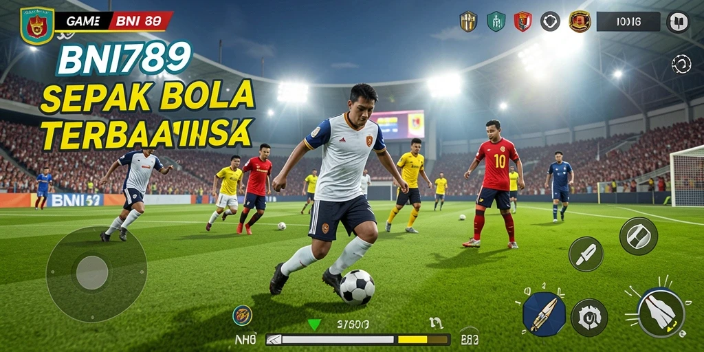 Screenshot BNI789 menampilkan aksi seru permainan sepak bola.
