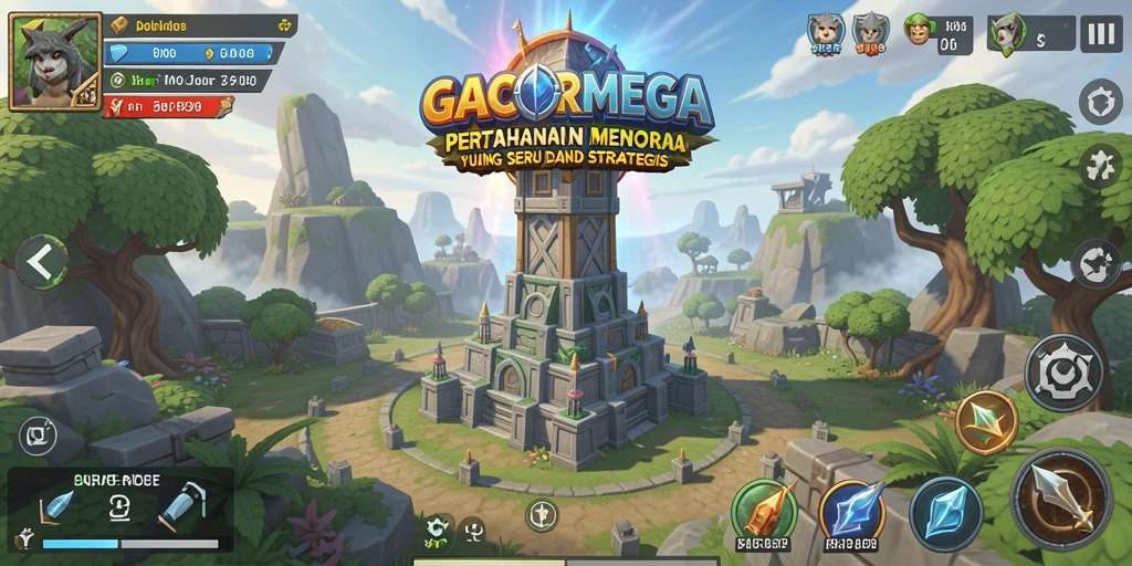 Screenshot utama GACORMEGA menampilkan gameplay seru Tower Defense.