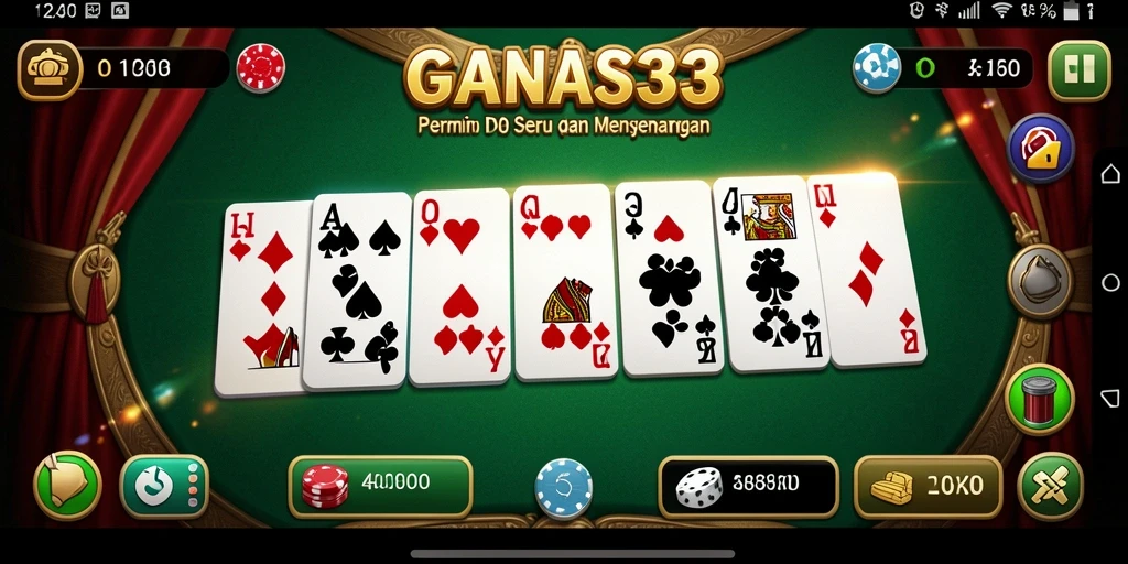 Tampilan gameplay seru dalam permainan Domino GANAS33.