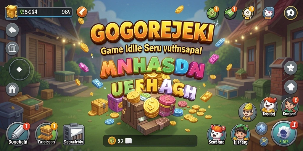 Tampilan utama gameplay GOGOREJEKI yang menampilkan karakter dan aktivitas Idle.