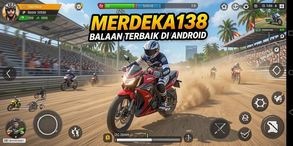 Tampilan gameplay balapan motor yang mendebarkan dan realistis.