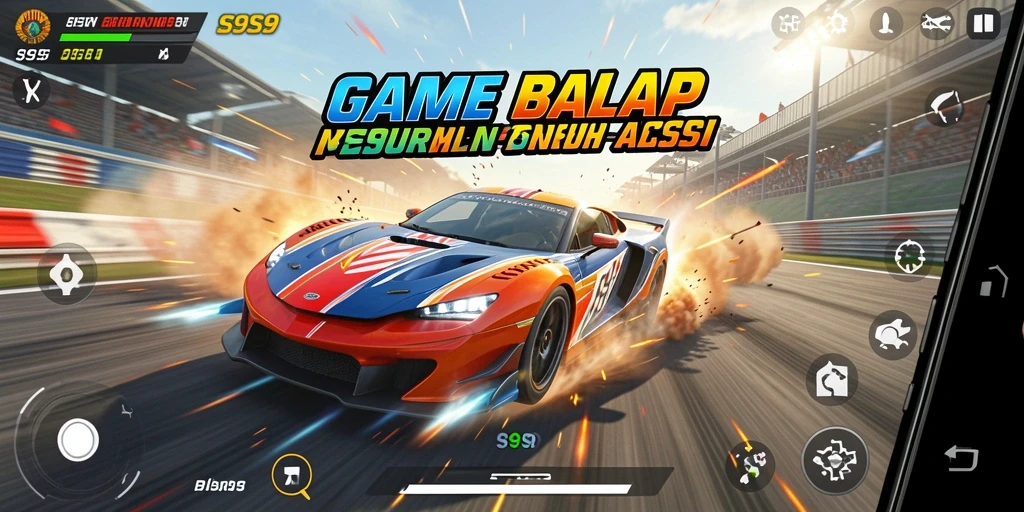 Gameplay S9S9 yang seru saat balapan di trek.