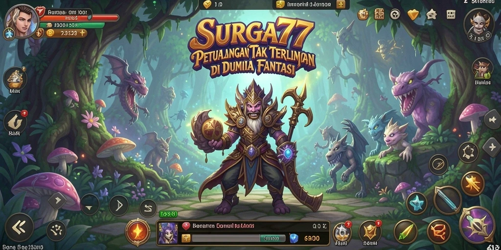 Tampilan gameplay SURGA77 menunjukkan aksi petualangan yang mendebarkan.