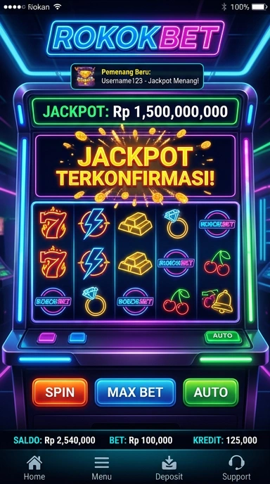 Antarmuka pengguna yang bersih dalam aplikasi rokokbet untuk kemudahan navigasi.